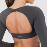 MONROE LONG SLEEVE CROP - COAL