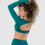 MONROE LONG SLEEVE CROP - EMERALD