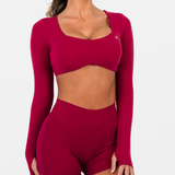 AURAFORM™ LONG SLEEVE CROP - CHATEAU