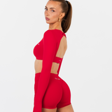 AURAFORM™ LONG SLEEVE CROP - LAVA