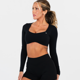 AURAFORM™ LONG SLEEVE CROP - MIDNIGHT
