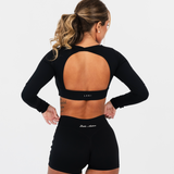 AURAFORM™ LONG SLEEVE CROP - MIDNIGHT