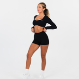 AURAFORM™ LONG SLEEVE CROP - MIDNIGHT