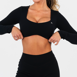 AURAFORM™ LONG SLEEVE CROP - MIDNIGHT