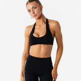 SWIFTTEK™ MINIMAL HALTER BRALETTE - MIDNIGHT