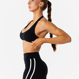 SWIFTTEK™ MINIMAL HALTER BRALETTE - MIDNIGHT