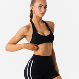 SWIFTTEK™ MINIMAL HALTER BRALETTE - MIDNIGHT